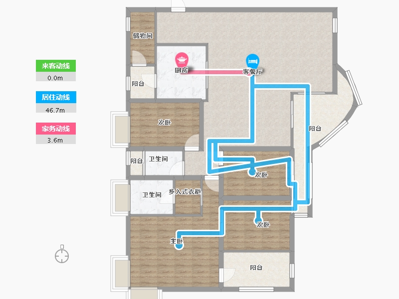 黑龙江省-鹤岗市-波托菲诺天鹅堡-146.03-户型库-动静线