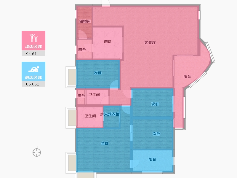 黑龙江省-鹤岗市-波托菲诺天鹅堡-146.03-户型库-动静分区