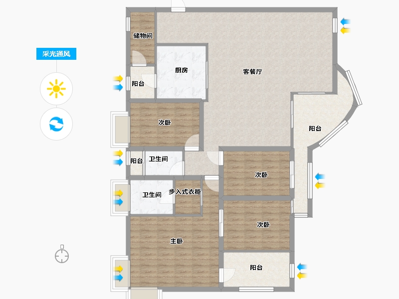 黑龙江省-鹤岗市-波托菲诺天鹅堡-146.03-户型库-采光通风