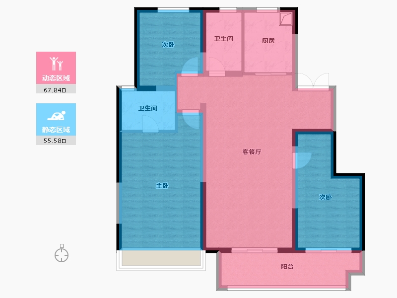 山西省-吕梁市-孝义嘉合兴学府壹号-111.20-户型库-动静分区