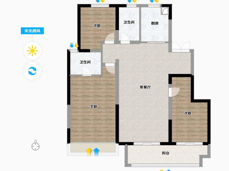 山西省-吕梁市-孝义嘉合兴学府壹号-111.20-户型库-采光通风