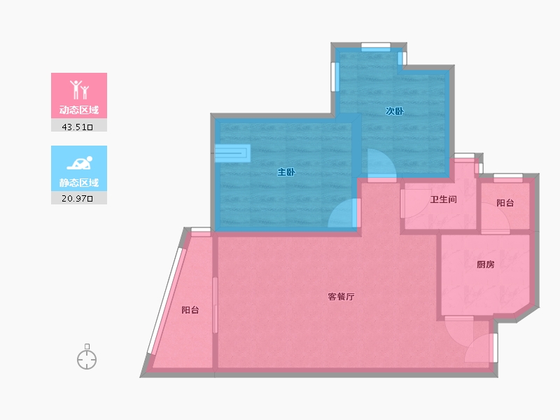 黑龙江省-鹤岗市-假日湾-57.12-户型库-动静分区