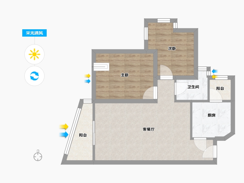 黑龙江省-鹤岗市-假日湾-57.12-户型库-采光通风