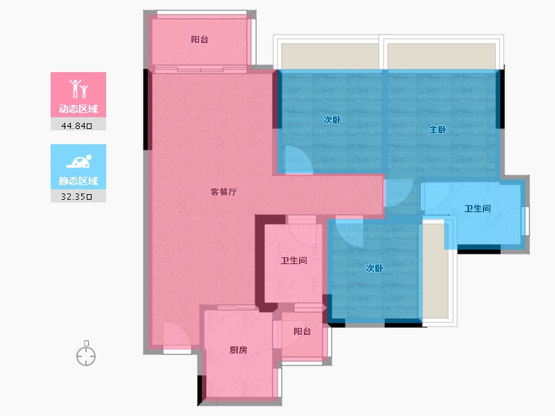 四川省-绵阳市-蜀崛禧悦-73.01-户型库-动静分区