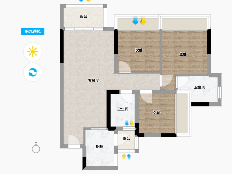 四川省-绵阳市-蜀崛禧悦-73.01-户型库-采光通风