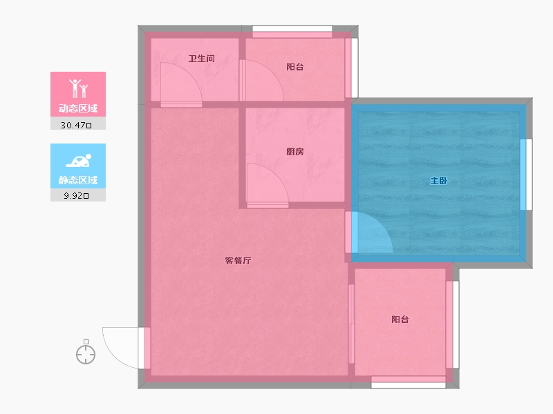 广东省-深圳市-青莲公寓-35.58-户型库-动静分区