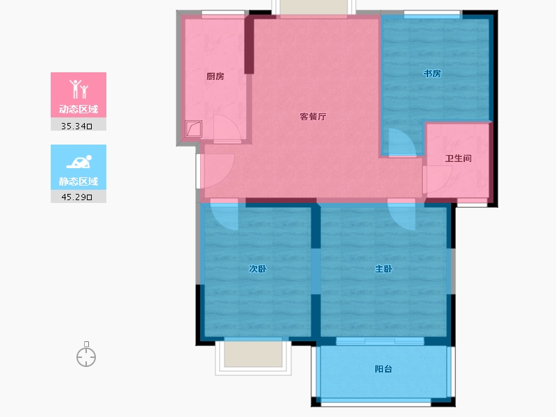 浙江省-金华市-富港花园-72.00-户型库-动静分区