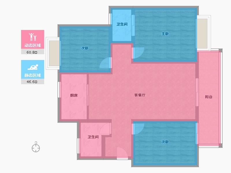 河南省-焦作市-城际花园-95.20-户型库-动静分区