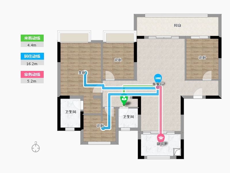 江苏省-苏州市-茗悦华庭-130.00-户型库-动静线