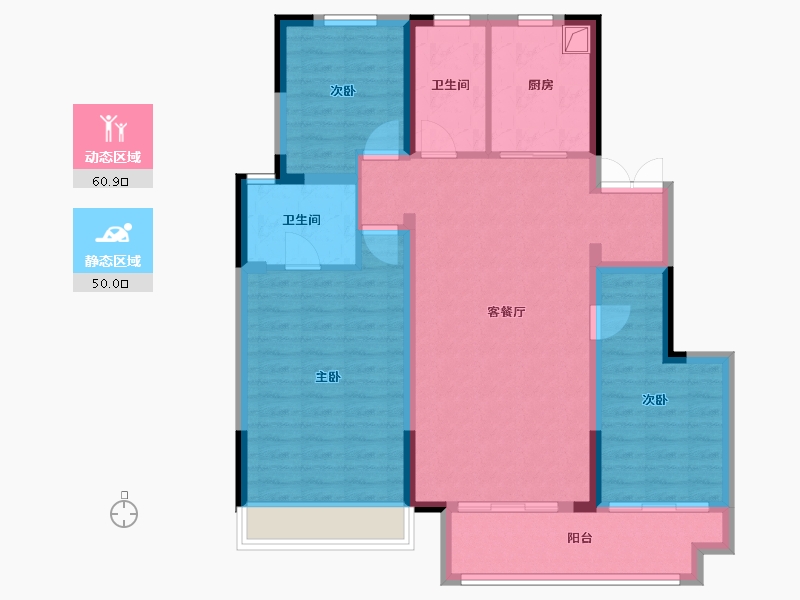 山西省-吕梁市-孝义嘉合兴学府壹号-111.20-户型库-动静分区