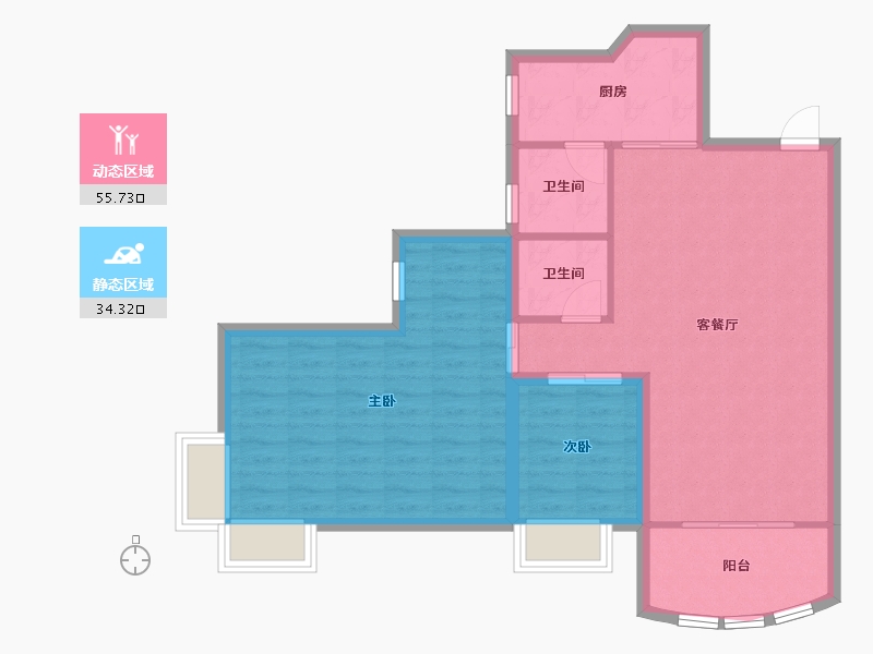 广东省-深圳市-长城盛世家园二期-81.81-户型库-动静分区