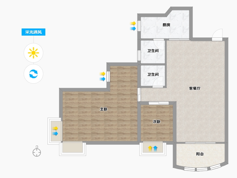 广东省-深圳市-长城盛世家园二期-81.81-户型库-采光通风