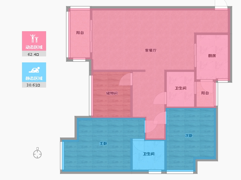 重庆-重庆市-首地江山赋二组团-81.60-户型库-动静分区