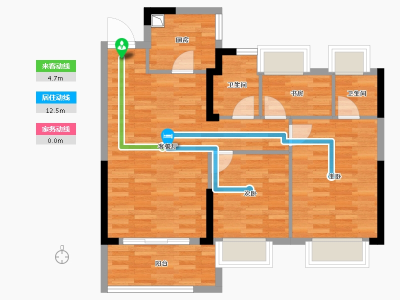 福建省-福州市-南山纵横瀛洲府-70.17-户型库-动静线