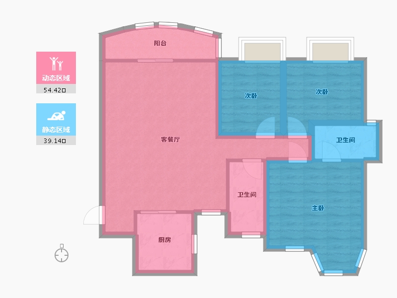 广东省-深圳市-豪峰园-83.42-户型库-动静分区