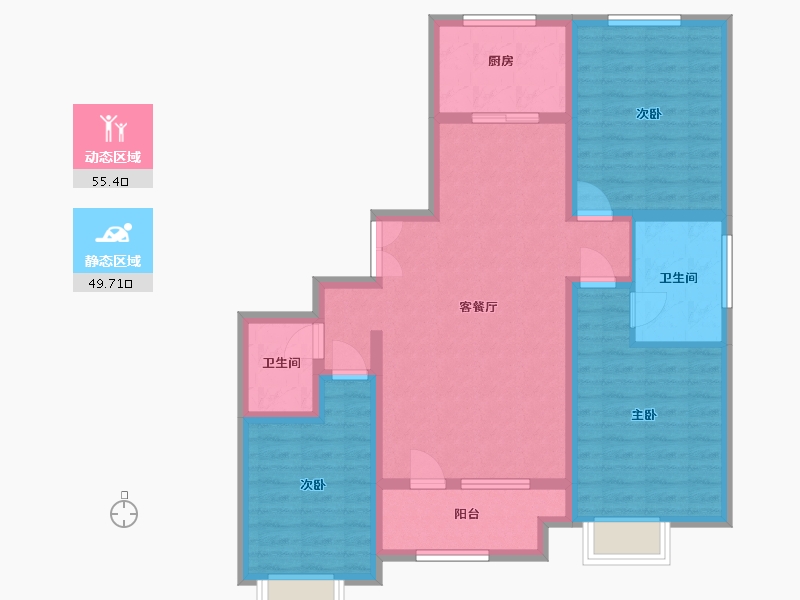 河北省-张家口市-尚峰悦庭-112.06-户型库-动静分区