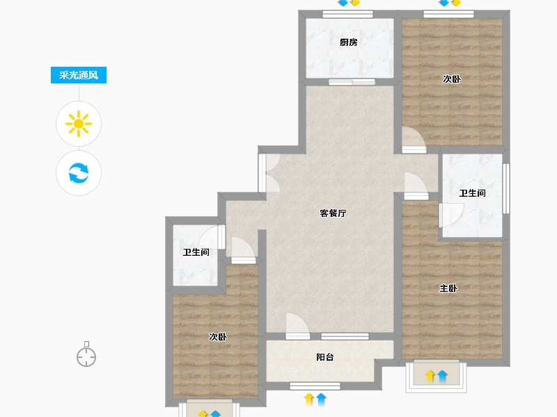 河北省-张家口市-尚峰悦庭-112.06-户型库-采光通风