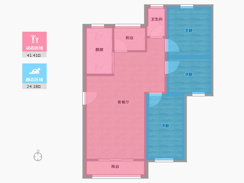 广东省-深圳市-景田南住宅小区-57.88-户型库-动静分区