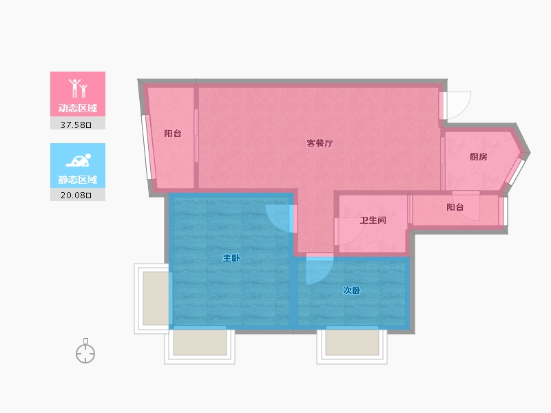 广东省-深圳市-长城盛世家园二期-50.95-户型库-动静分区