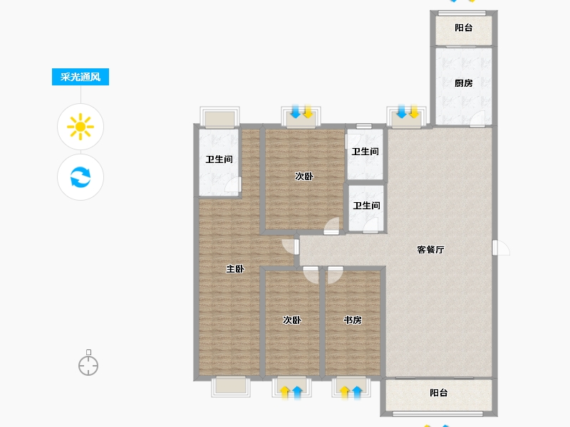 广东省-深圳市-雅颂居-200.82-户型库-采光通风