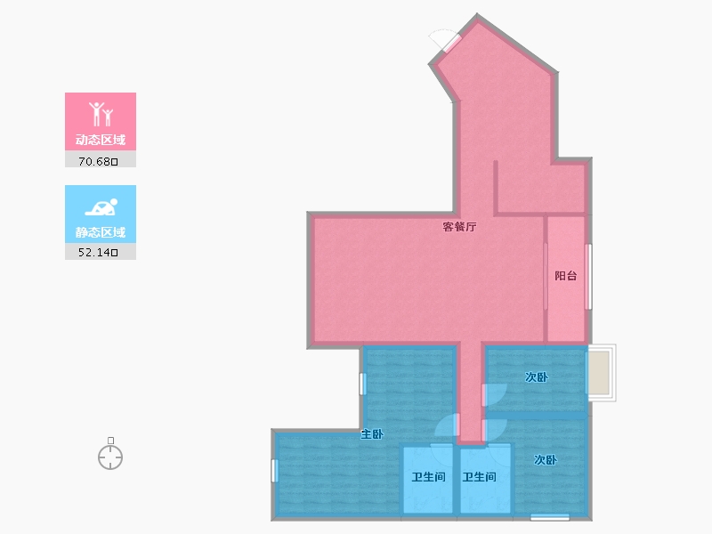 广东省-深圳市-东方玫瑰园-110.22-户型库-动静分区