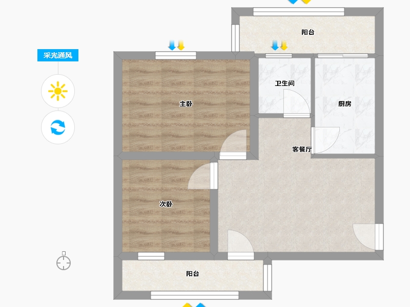 广东省-深圳市-香蜜新村-50.26-户型库-采光通风