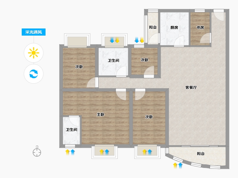 广东省-深圳市-聚豪园-106.71-户型库-采光通风