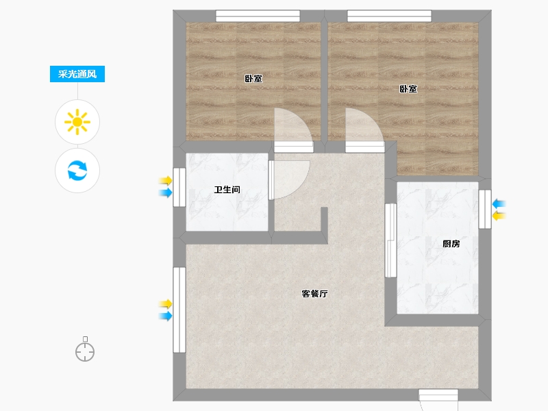 四川省-成都市-西环里-57.86-户型库-采光通风