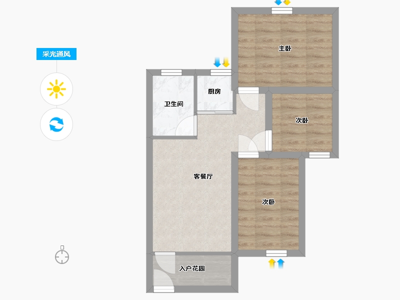 广东省-深圳市-景田南住宅小区-50.40-户型库-采光通风