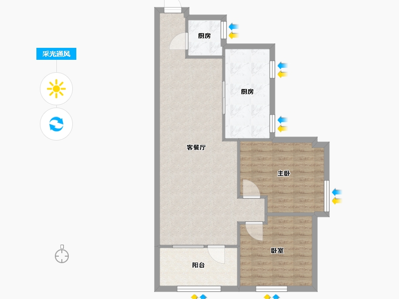 广东省-深圳市-龙塘机场小区-71.02-户型库-采光通风