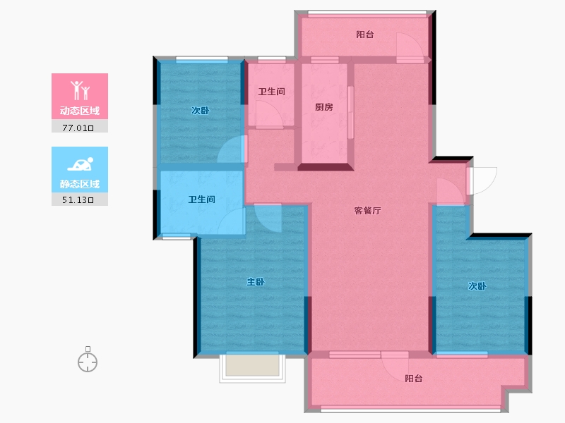 山东省-菏泽市-隆悦龙熙湾-113.60-户型库-动静分区