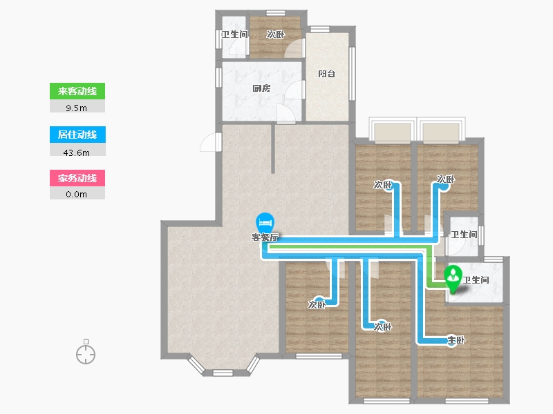 广东省-深圳市-东方玫瑰园-135.70-户型库-动静线