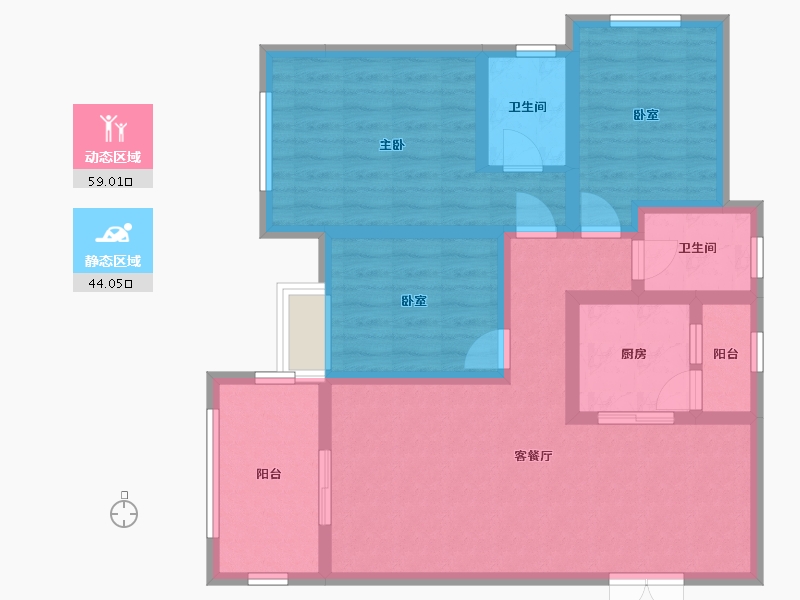 贵州省-遵义市-东城首府-92.80-户型库-动静分区