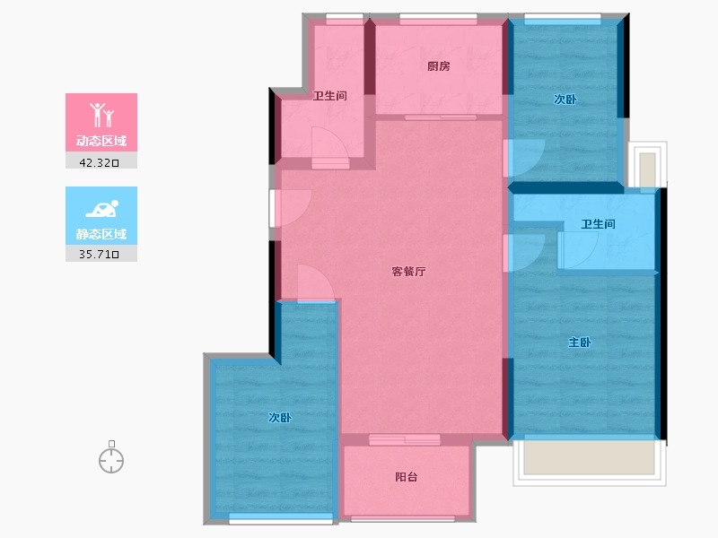 上海-上海市-奉发宝龙广场-71.20-户型库-动静分区