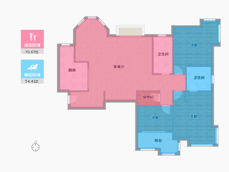 江苏省-南京市-天秀湾花园-108.80-户型库-动静分区