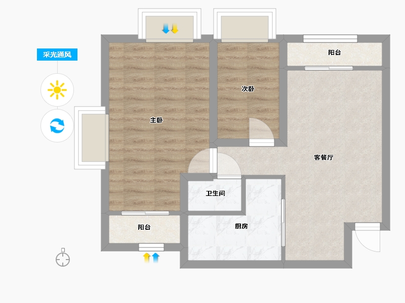 广东省-深圳市-景秀年华家园-52.90-户型库-采光通风