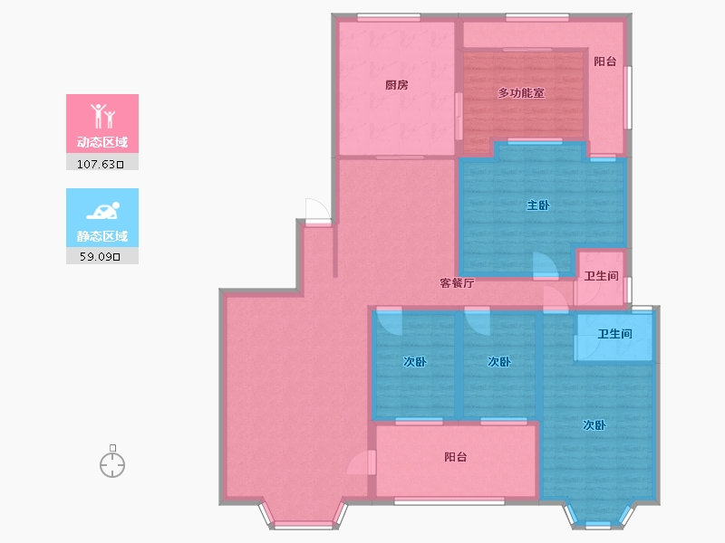 广东省-深圳市-东方玫瑰园-148.63-户型库-动静分区