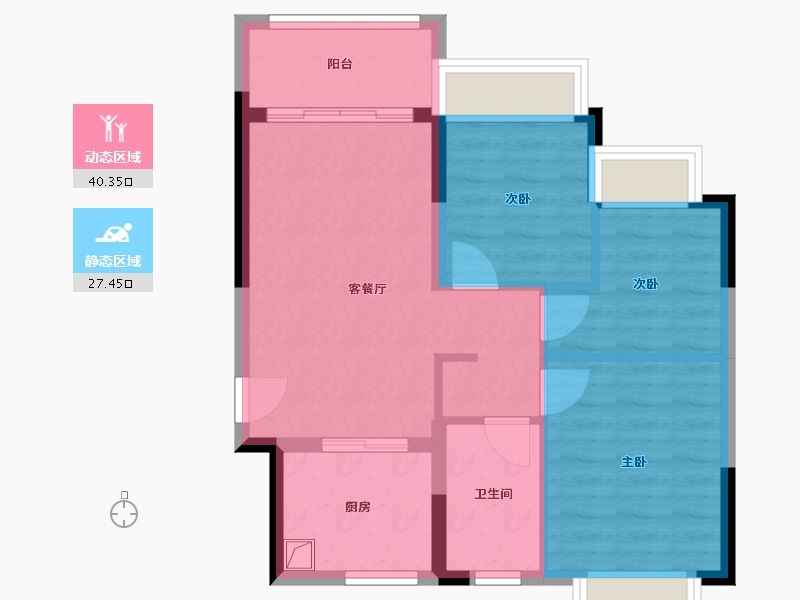 广东省-惠州市-恒大怡园-64.94-户型库-动静分区