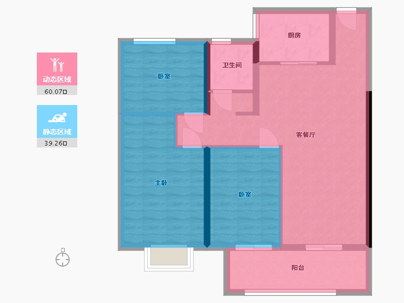 河南省-济源市-金色家园-89.60-户型库-动静分区