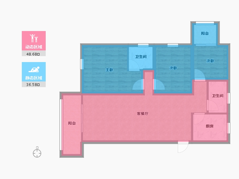 广东省-深圳市-天健名苑-75.37-户型库-动静分区