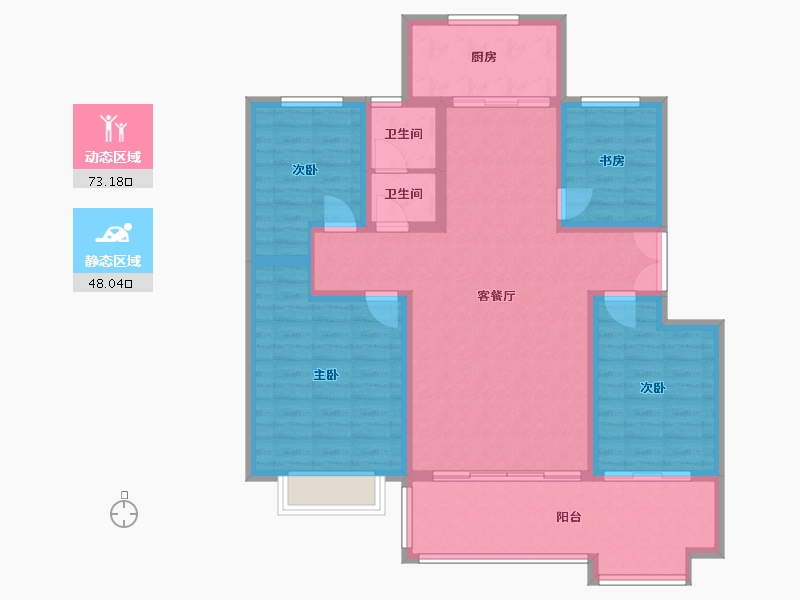 山东省-临沂市-世纪尚院东区-108.83-户型库-动静分区