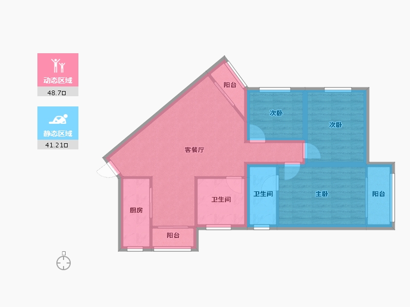 广东省-深圳市-瑞达苑-79.95-户型库-动静分区