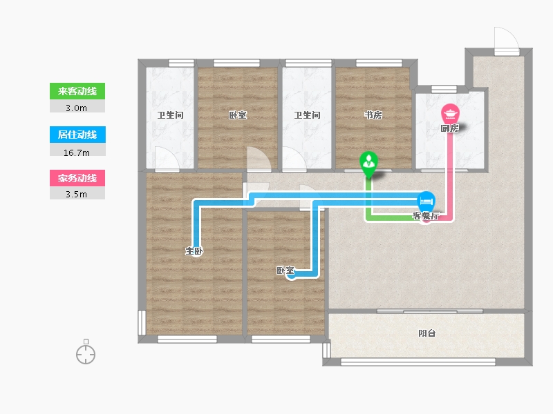 江苏省-苏州市-云悦天境-101.62-户型库-动静线