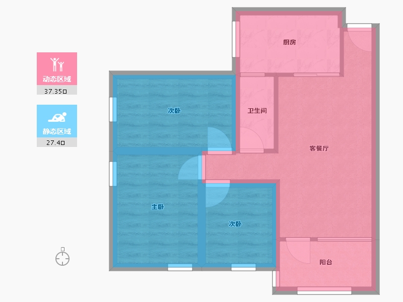 黑龙江省-鹤岗市-光侨街小区-56.85-户型库-动静分区