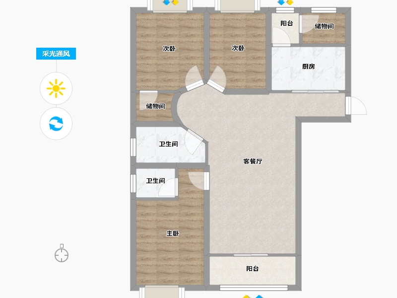 广东省-深圳市-景秀年华家园-86.27-户型库-采光通风