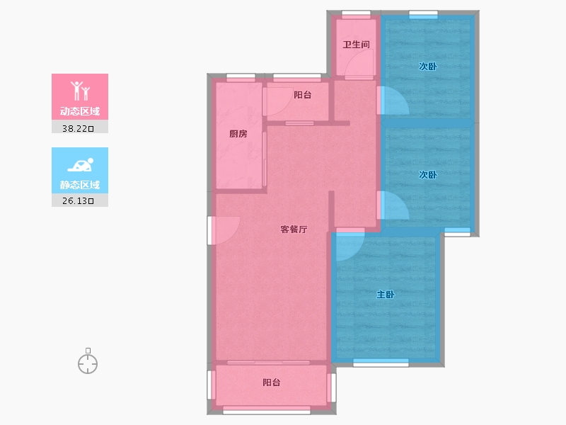 广东省-深圳市-景田西-56.50-户型库-动静分区