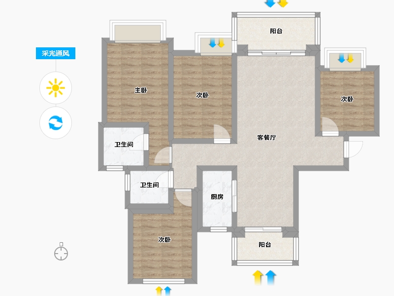 广东省-肇庆市-锦绣山河-111.20-户型库-采光通风