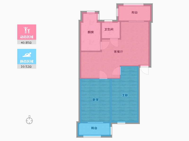 河南省-郑州市-永安街21号院-64.00-户型库-动静分区