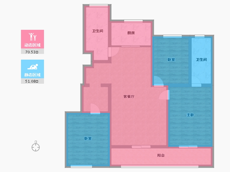 新疆维吾尔自治区-克拉玛依市-鼎悦嘉园-108.00-户型库-动静分区