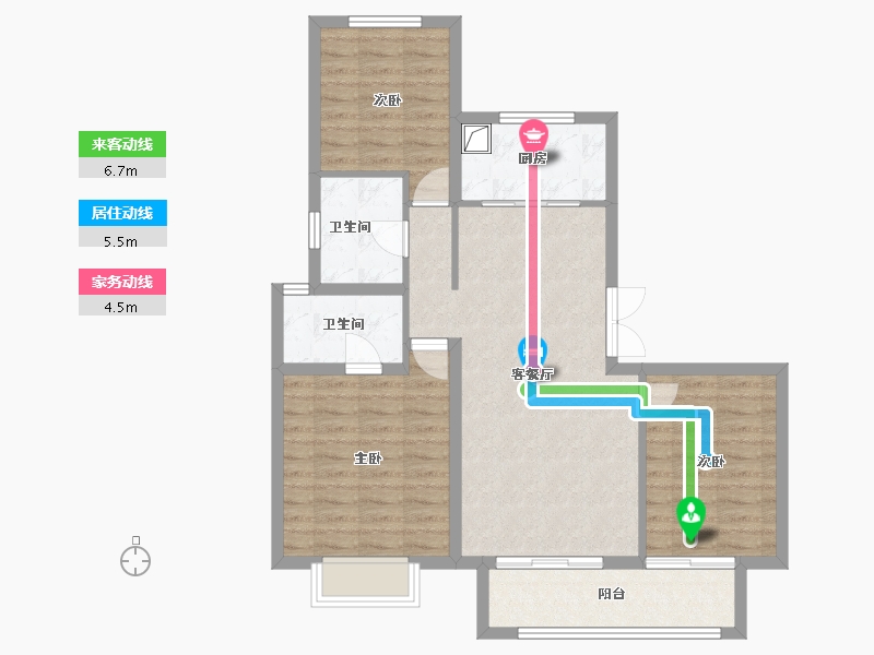 河北省-廊坊市-上和苑-96.55-户型库-动静线